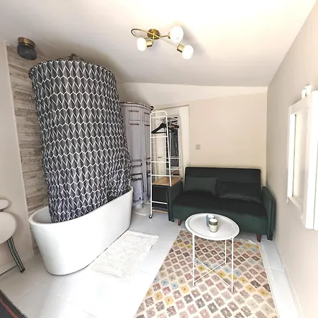 Studette La Rosee Abondante Non-fumeur, 45 Min De Paris, 10m2, Independante, Cosy, Apaisante, Mobiliers Convertible, Wifi, Tv, Kitchenette, Sanitaires Inclus Visibles Dans La Meme Piece, Mini Terrasse, Jardin, Canape-lit 120x180, 1 A 2 Pers Gabarit M Savigny-le-Temple